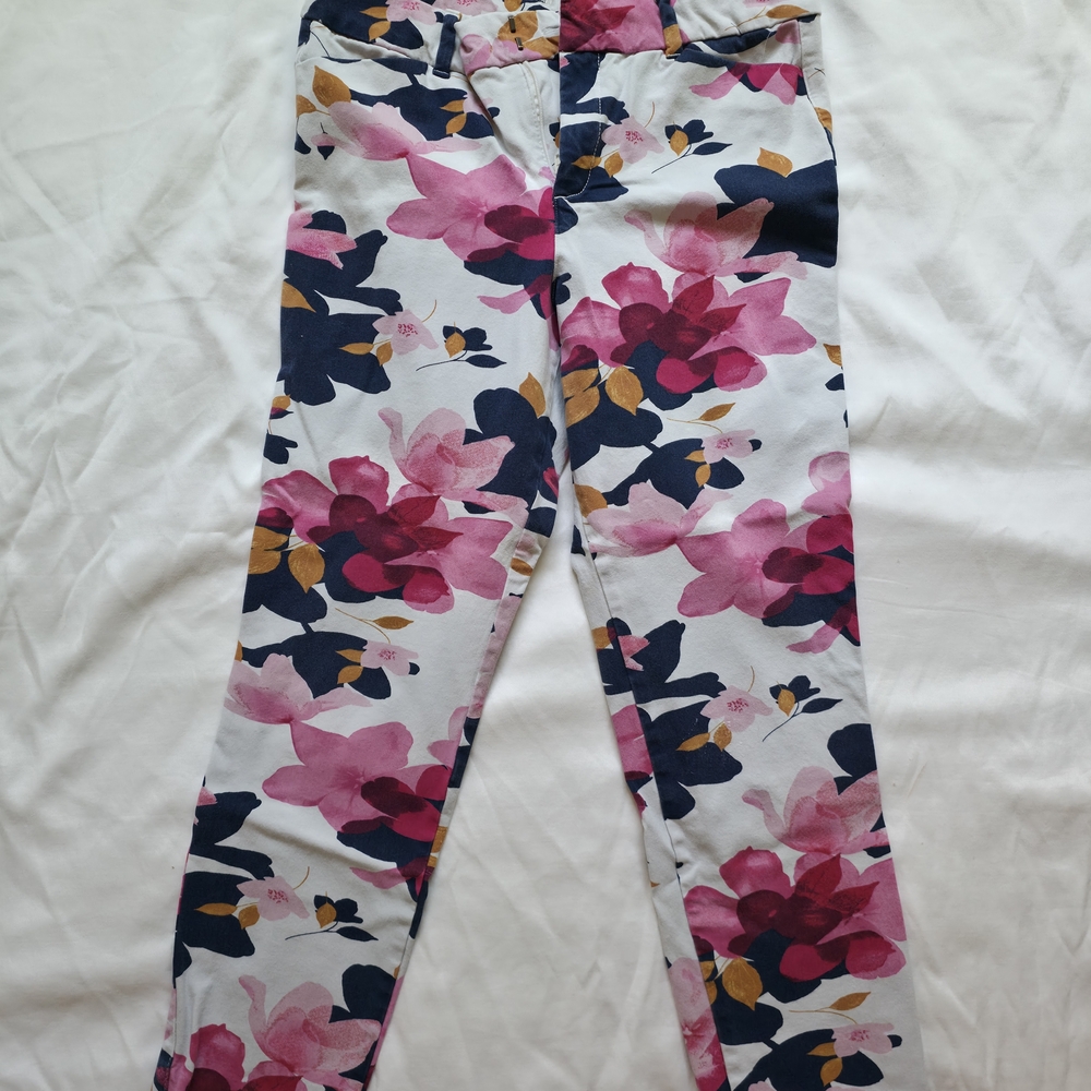 Old Navy Floral Ankle Pants - Pink and Navy